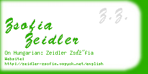 zsofia zeidler business card